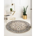 thumbnail image 1 of Rugs.com Rabia Collection Rug – 4' Round Ivory Low Rug Perfect For Kitchens, Dining Rooms, 1 of 9
