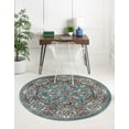 thumbnail image 1 of Rugs.com Rabia Collection Rug – 5' Round Blue Low Rug Perfect For Kitchens, Dining Rooms, 1 of 8