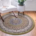 thumbnail image 1 of Rugs.com Rabia Collection Rug – 5' Round Green Low Rug Perfect For Kitchens, Dining Rooms, 1 of 9