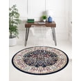 thumbnail image 1 of Rugs.com Rabia Collection Rug – 5' Round Navy Blue Low Rug Perfect For Kitchens, Dining Rooms, 1 of 8