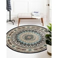thumbnail image 1 of Rugs.com Rabia Collection Rug – 7' 10 Round Navy Blue Low Rug Perfect For Kitchens, Dining Rooms, 1 of 9