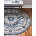 thumbnail image 1 of Rugs.com Rabia Collection Rug – 7' Round Blue Low Rug Perfect For Kitchens, Dining Rooms, 1 of 6