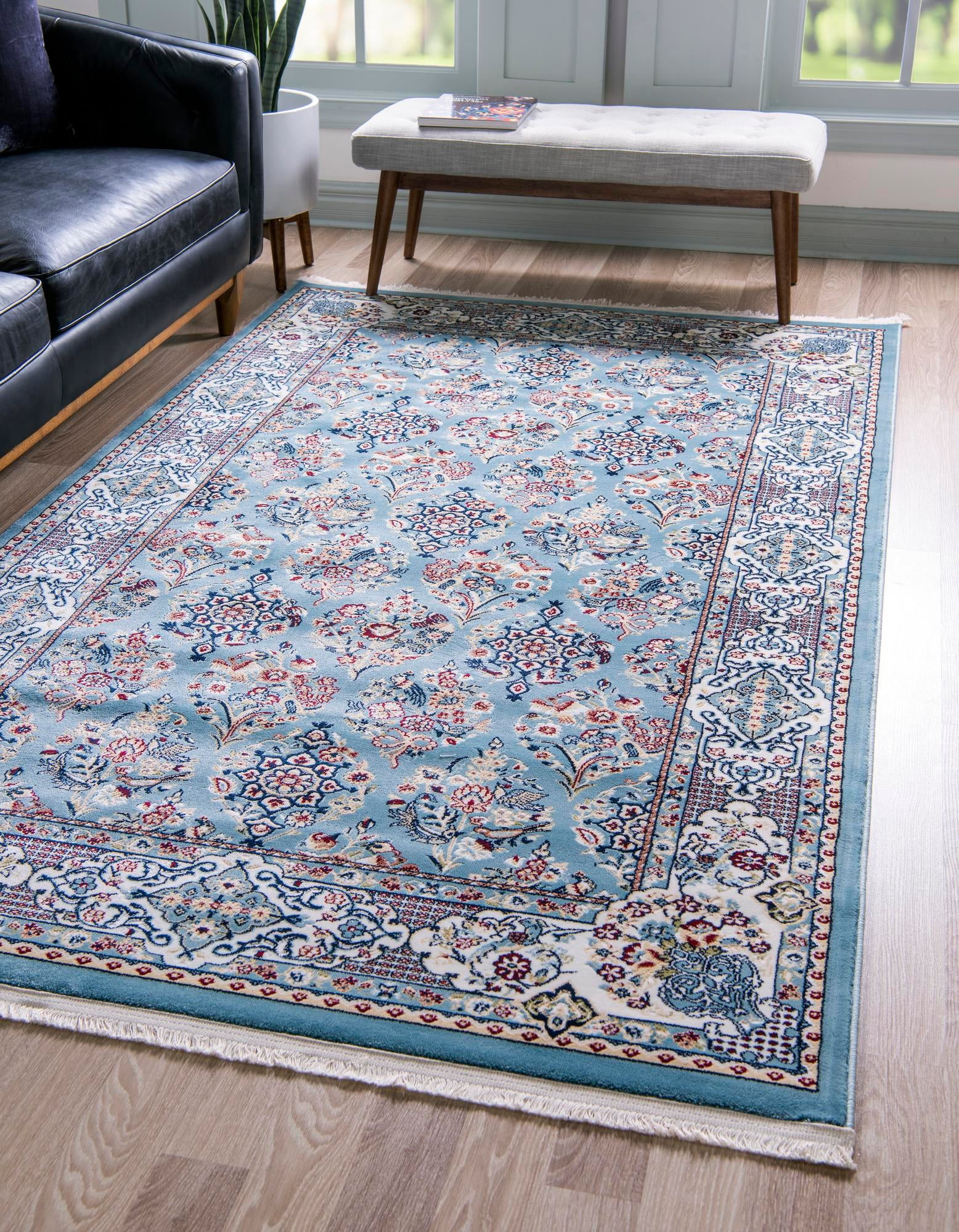 Blue Rug Plan Rugs.com Rabia Collection Rug – 8' x 10' Blue Low Rug Perfect For ...