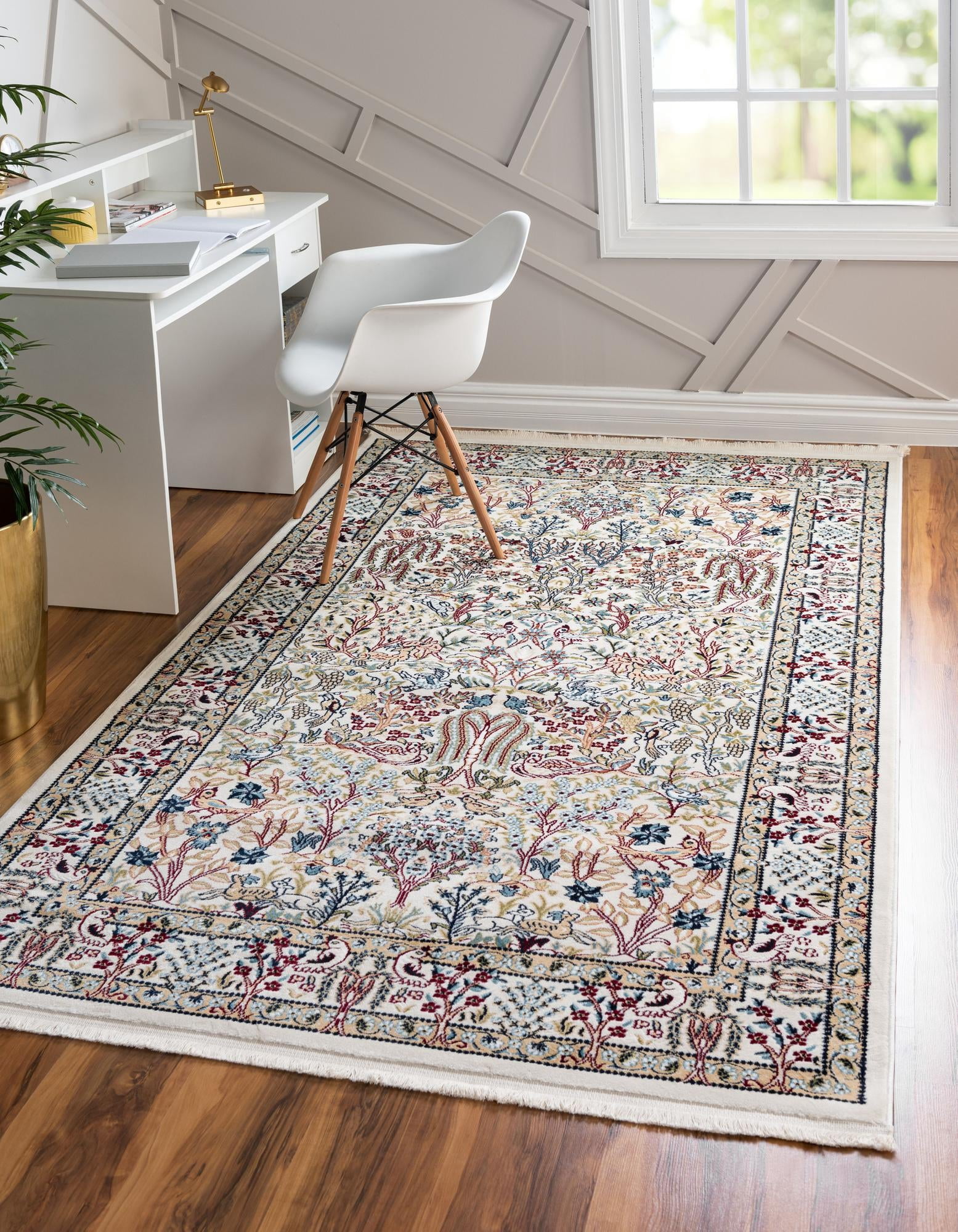 Rug Collection Rug Rugs.com Rabia Collection Rug – 8' x 10' Ivory Low Rug Perfect For ...