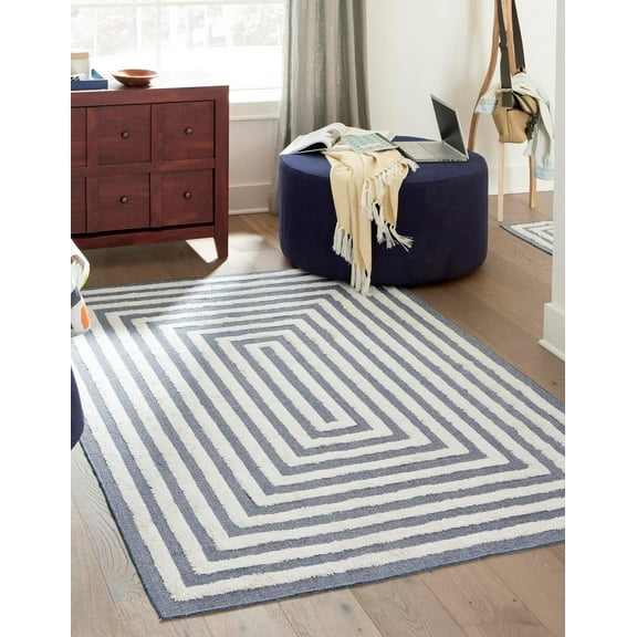 Rugs.com Sabrina Soto Casa Collection Rug – 2' x 3' Navy Blue High Rug Perfect For Entryways, Kitchens, Breakfast Nooks, Accent Pieces