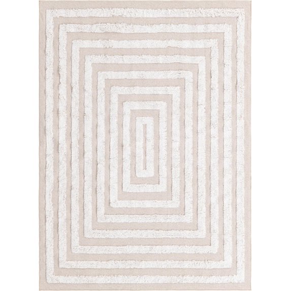 Rugs.com Sabrina Soto Casa Collection Rug – 4' x 6' Beige High Rug Perfect For Entryways, Kitchens, Breakfast Nooks, Accent Pieces