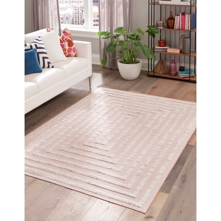 Rugs.com Sabrina Soto Casa Collection Rug – 4' x 6' Pink High Rug Perfect For Entryways, Kitchens, Breakfast Nooks, Accent Pieces
