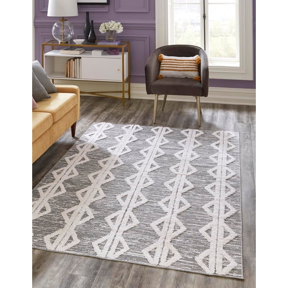 Rugs.com Sabrina Soto Casa Collection Rug – 5' x 8' Gray High Rug Perfect For Bedrooms, Dining Rooms, Living Rooms