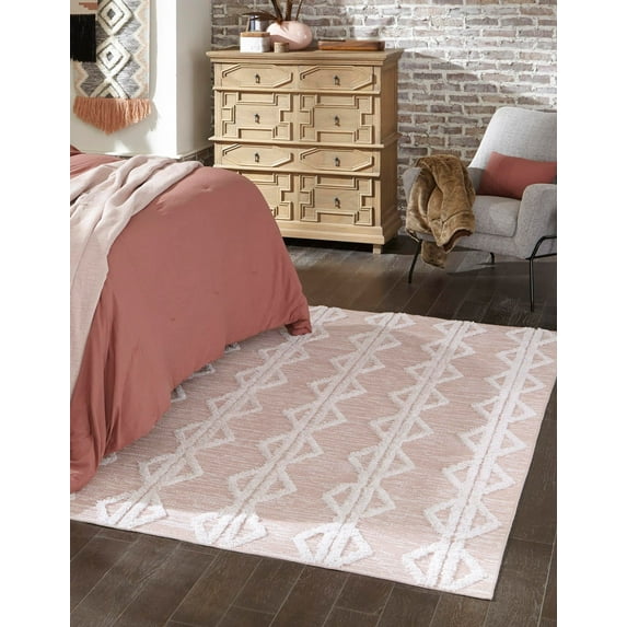 Rugs.com Sabrina Soto Casa Collection Rug – 5' x 8' Pink High Rug Perfect For Bedrooms, Dining Rooms, Living Rooms