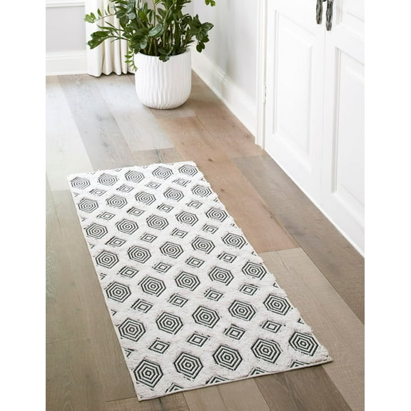 Rugs.com Sabrina Soto Casa Collection Rug – 6 Ft Runner Black High Rug Perfect For Hallways, Entryways