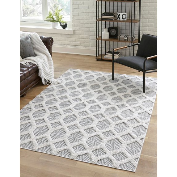 Rugs.com Sabrina Soto Casa Collection Rug – 6' x 9' Gray High Rug Perfect For Bedrooms, Dining Rooms, Living Rooms