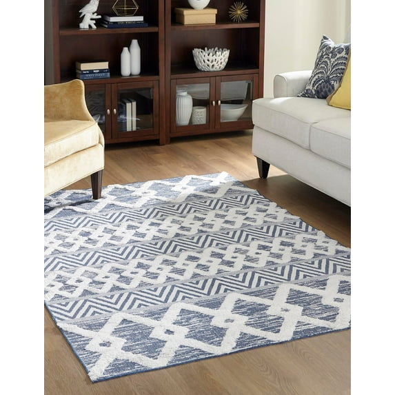 Rugs.com Sabrina Soto Casa Collection Rug – 6' x 9' Navy Blue High Rug Perfect For Bedrooms, Dining Rooms, Living Rooms