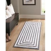 Rugs.com Sabrina Soto Casa Collection Rug – 8 Ft Runner Black High Rug Perfect For Hallways, Entryways