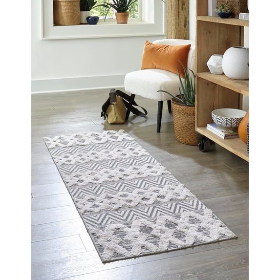 Rugs.com Sabrina Soto Casa Collection Rug – 8 Ft Runner Gray High Rug Perfect For Hallways, Entryways