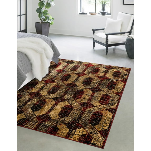 Rugs.com Saturn Collection Rug – 10' x 14' Burgundy Medium Rug Perfect For Living Rooms, Large Dining Rooms, Open Floorplans