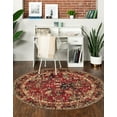 thumbnail image 1 of Rugs.com Saturn Collection Rug – 5 Ft Round Burgundy Medium Rug Perfect For Kitchens, Dining Rooms, 1 of 9