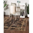 thumbnail image 1 of Rugs.com Saturn Collection Rug – 5 Ft Square Black Medium Rug Perfect For Living Rooms, Kitchens, Entryways, 1 of 7
