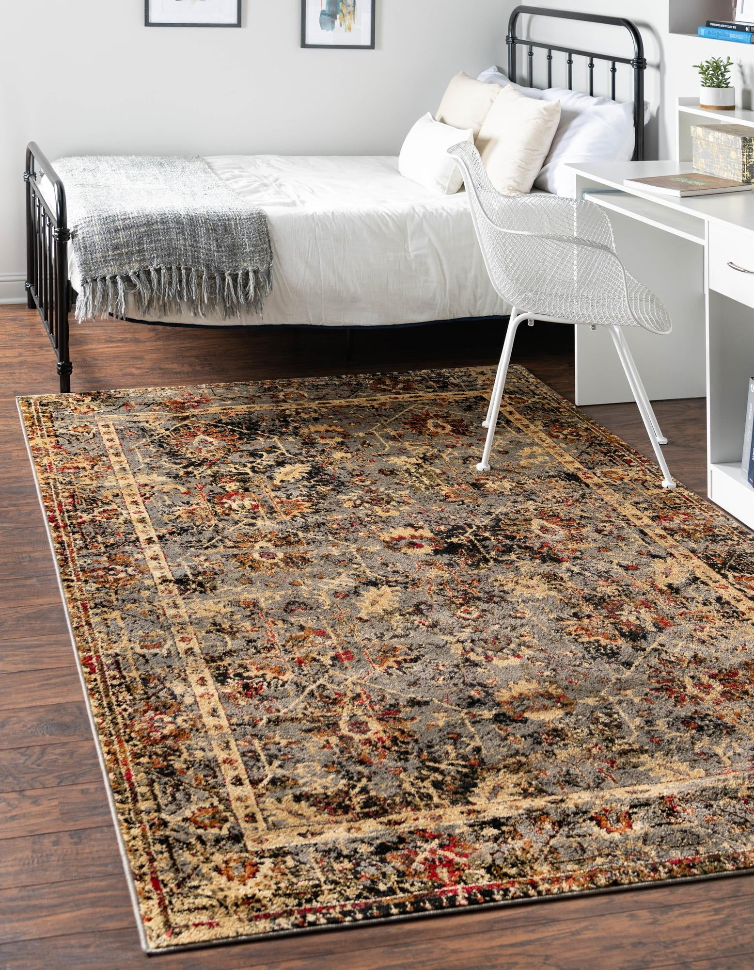 Rugs.com Saturn Collection Rug – 5' x 8' Blue Medium Rug Perfect For ...