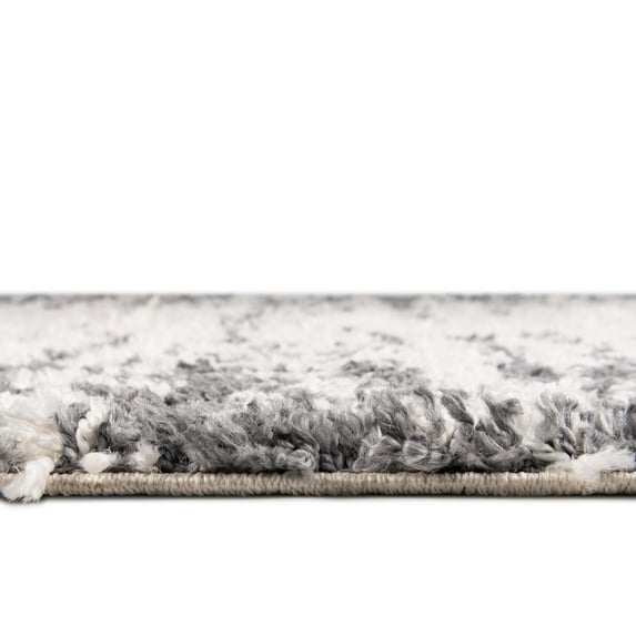 Rugs.com Serenity Shag Collection Rug – 10' x 14' White Shag Rug Perfect For Living Rooms, Large Dining Rooms, Open Floorplans