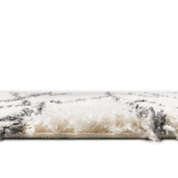 Rugs.com Serenity Shag Collection Rug – 10' x 14' White Shag Rug Perfect For Living Rooms, Large Dining Rooms, Open Floorplans