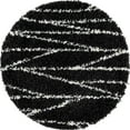 thumbnail image 1 of Rugs.com Serenity Shag Collection Rug – 3 Ft Round Black And White Shag Rug Perfect For Kitchens, Dining Rooms, 1 of 1