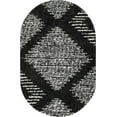 thumbnail image 1 of Rugs.com Serenity Shag Collection Rug – 5' x 8' Oval Black And White Shag Rug Perfect For Living Rooms, Large Dining Rooms, Open Floorplans, 1 of 1