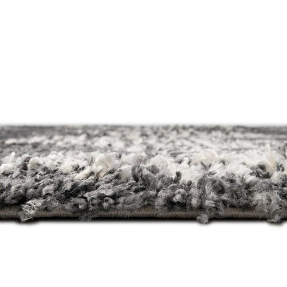 Rugs.com Serenity Shag Collection Rug – 8' x 10' Gray Shag Rug Perfect For Living Rooms, Large Dining Rooms, Open Floorplans