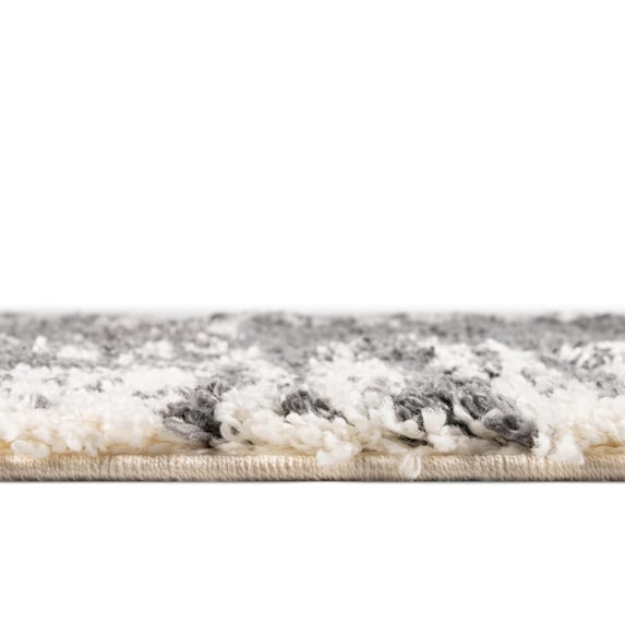 Rugs.com Serenity Shag Collection Rug – 8' x 10' Gray Shag Rug Perfect For Living Rooms, Large Dining Rooms, Open Floorplans