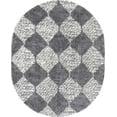 thumbnail image 1 of Rugs.com Serenity Shag Collection Rug – 8' x 10' Oval Gray Shag Rug Perfect For Living Rooms, Large Dining Rooms, Open Floorplans, 1 of 1