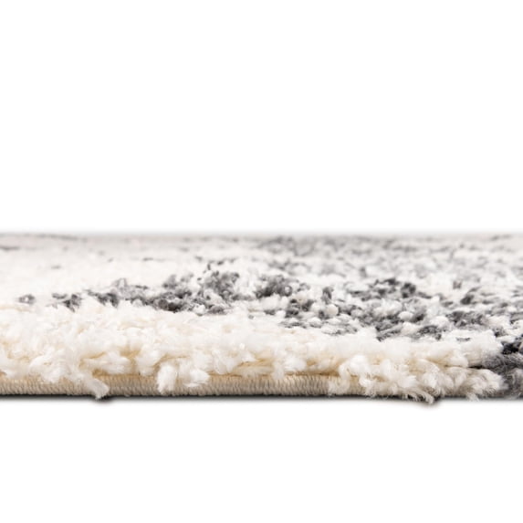 Rugs.com Serenity Shag Collection Rug – 9' x 12' White Shag Rug Perfect For Living Rooms, Large Dining Rooms, Open Floorplans