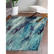 Rugs.com Sevilla Collection Rug – 8' x 11' Blue Medium Rug Perfect For Living Rooms, Large Dining Rooms, Open Floorplans