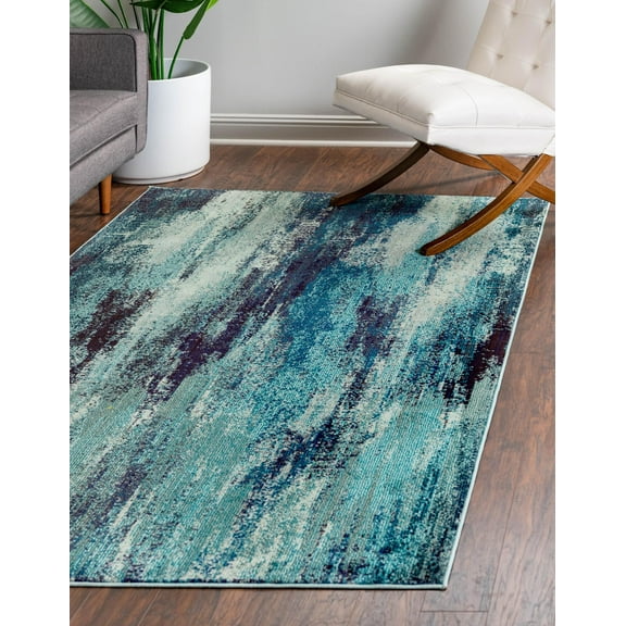 Rugs.com Sevilla Collection Rug – 8' x 11' Blue Medium Rug Perfect For Living Rooms, Large Dining Rooms, Open Floorplans