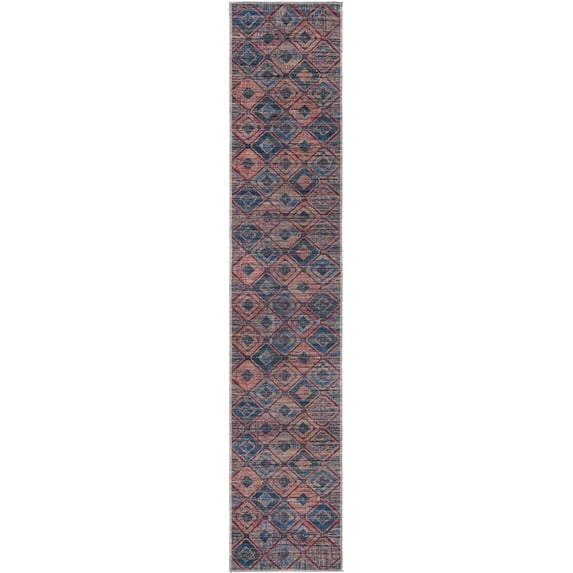 Rugs.com Sisu Collection Washable Rug – 10 Ft Runner Blue Flatweave Rug Perfect For Hallways, Entryways