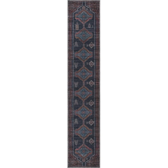 Rugs.com Sisu Collection Washable Rug – 10 Ft Runner Gray Flatweave Rug Perfect For Hallways, Entryways