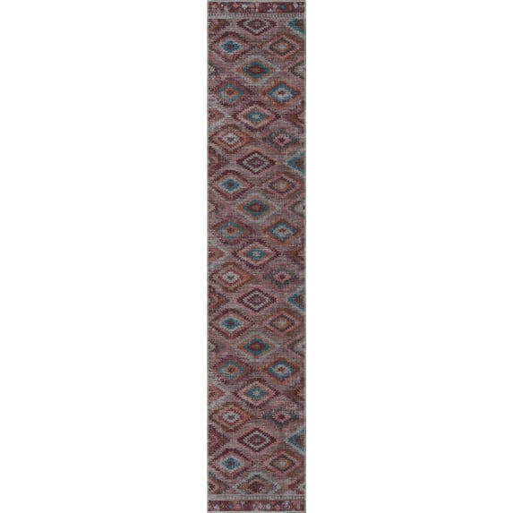 Rugs.com Sisu Collection Washable Rug – 10 Ft Runner Terracotta Flatweave Rug Perfect For Hallways, Entryways