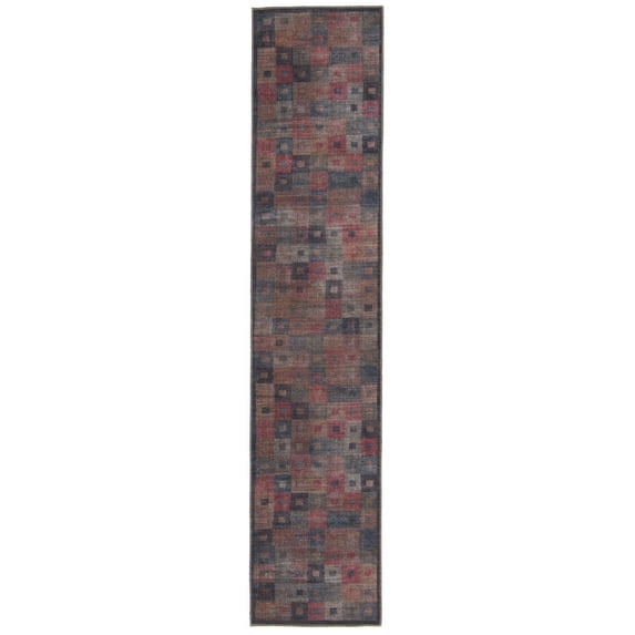Rugs.com Sisu Collection Washable Rug – 12 Ft Runner Multi Flatweave Rug Perfect For Hallways, Entryways