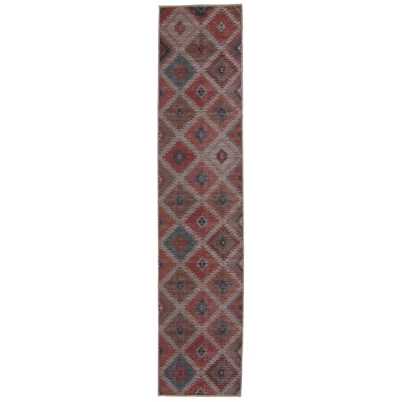 Rugs.com Sisu Collection Washable Rug – 12 Ft Runner Rust Red Flatweave Rug Perfect For Hallways, Entryways