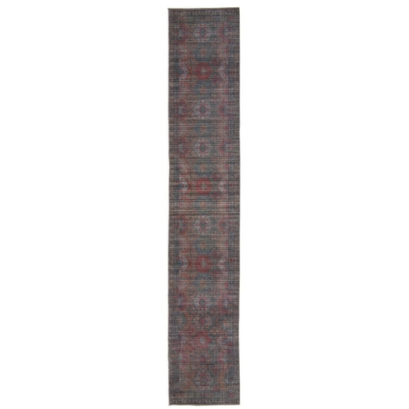 Rugs.com Sisu Collection Washable Rug – 14 Ft Runner Blue Flatweave Rug Perfect For Hallways, Entryways