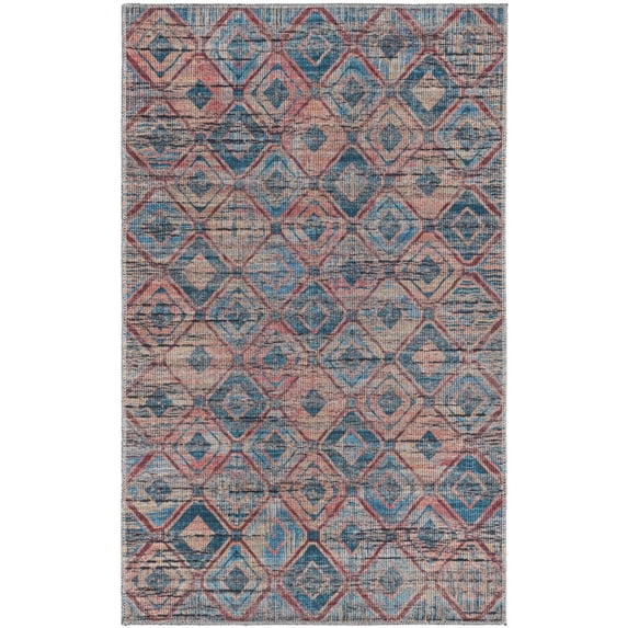 Rugs.com Sisu Collection Washable Rug – 2' x 3' Blue Flatweave Rug Perfect For Entryways, Kitchens, Breakfast Nooks, Accent Pieces