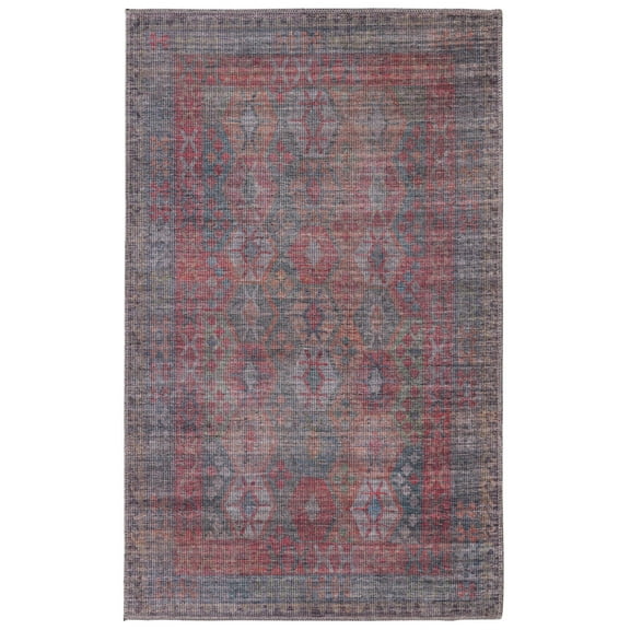 Rugs.com Sisu Collection Washable Rug – 3' x 5' Blue Flatweave Rug Perfect For Entryways, Kitchens, Breakfast Nooks, Accent Pieces