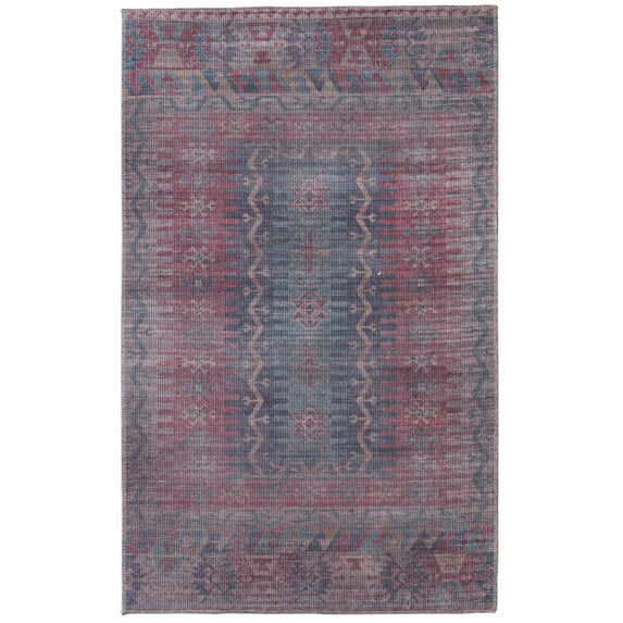 Rugs.com Sisu Collection Washable Rug – 3' x 5' Multi Flatweave Rug Perfect For Entryways, Kitchens, Breakfast Nooks, Accent Pieces
