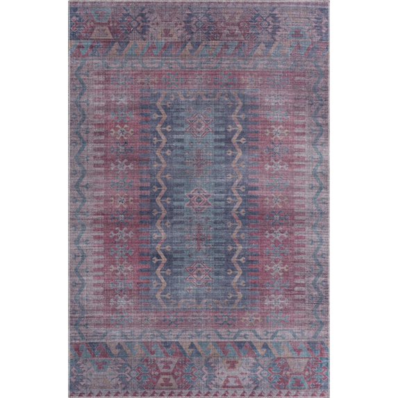 Rugs.com Sisu Collection Washable Rug – 4' x 6' Multi Flatweave Rug Perfect For Entryways, Kitchens, Breakfast Nooks, Accent Pieces