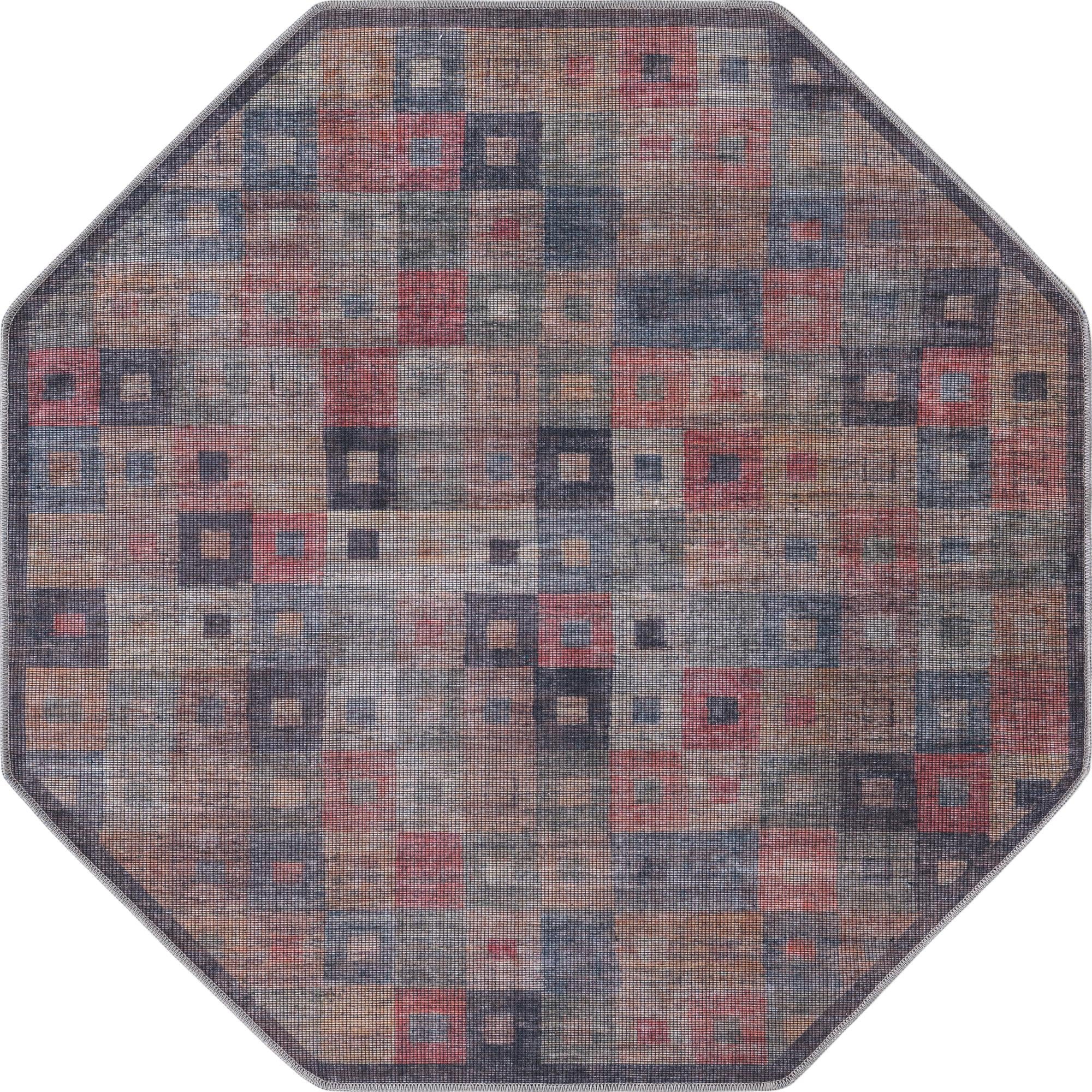 Rugs.com Sisu Collection Washable Rug – 5 Ft Octagon Multi Flatweave ...