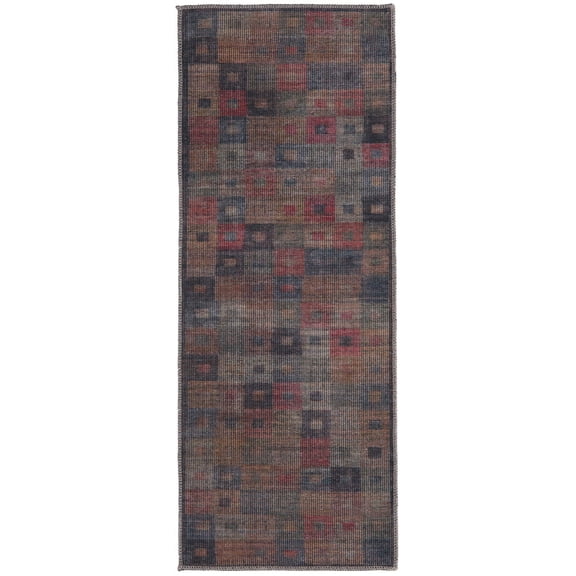 Rugs.com Sisu Collection Washable Rug – 5 Ft Runner Multi Flatweave Rug Perfect For Hallways, Entryways
