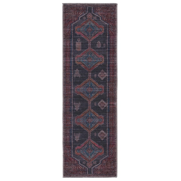 Rugs.com Sisu Collection Washable Rug – 6 Ft Runner Gray Flatweave Rug Perfect For Hallways, Entryways