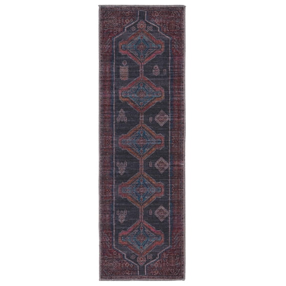 Rugs.com Sisu Collection Washable Rug – 6 Ft Runner Gray Flatweave Rug Perfect For Hallways, Entryways