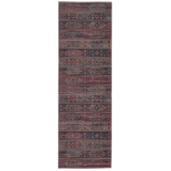 Rugs.com Sisu Collection Washable Rug – 6 Ft Runner Multi Flatweave Rug Perfect For Hallways, Entryways