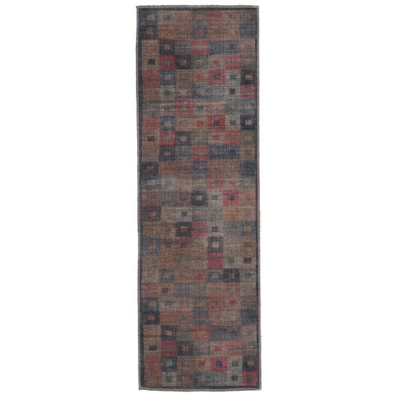 Rugs.com Sisu Collection Washable Rug – 6 Ft Runner Multi Flatweave Rug Perfect For Hallways, Entryways