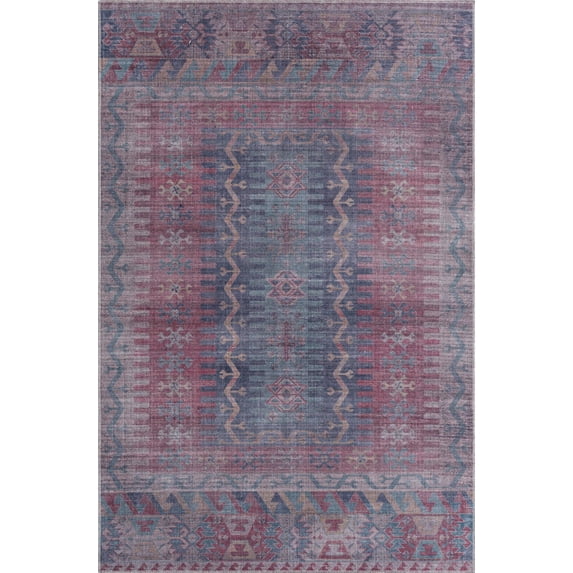 Rugs.com Sisu Collection Washable Rug – 6' x 9' Multi Flatweave Rug Perfect For Bedrooms, Dining Rooms, Living Rooms