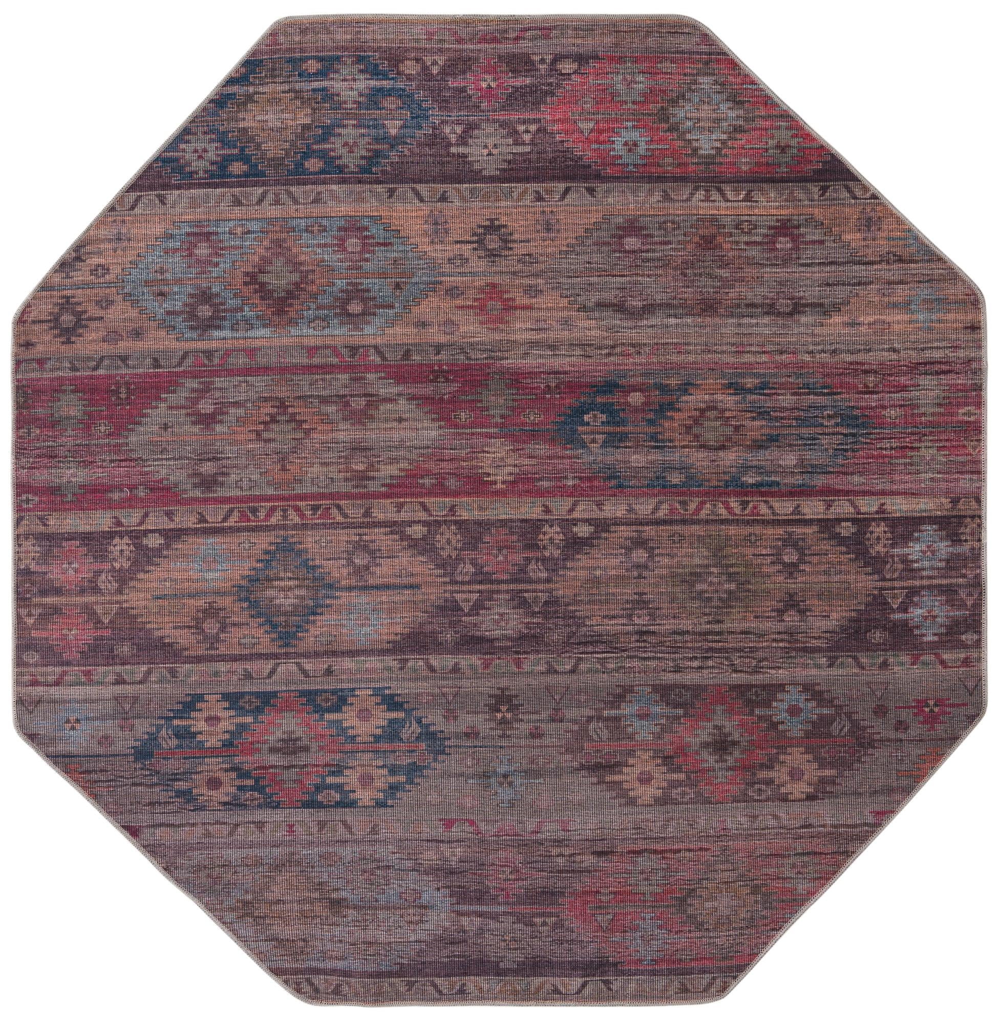 Rugs.com Sisu Collection Washable Rug – 8 Ft Octagon Multi Flatweave ...